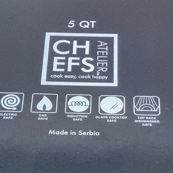 Chefs Atelier 5 QT Dutch Oven Avocado Green/ Speckled Interior Made In Serbia - Picture 11 of 12